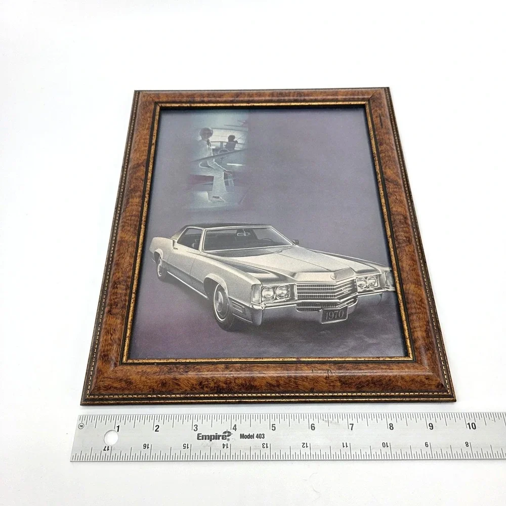 Vintage Framed Wall Art 1970 Cadillac Eldorado Car Magazine Ad Advertisement